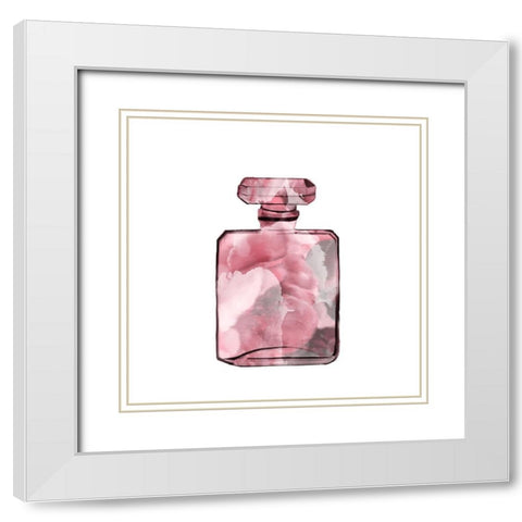 Stilletto Perfume 1 White Modern Wood Framed Art Print with Double Matting by Kimberly, Allen