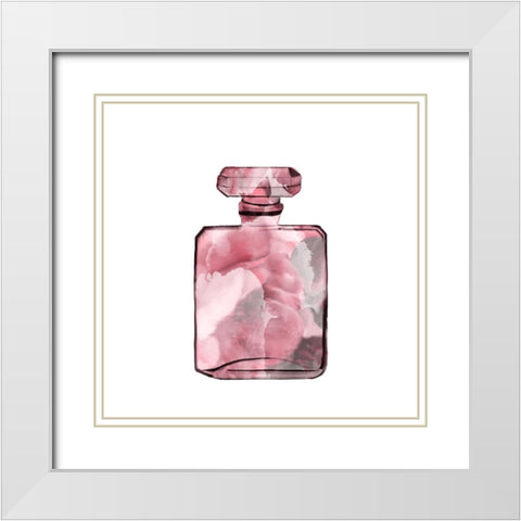 Stilletto Perfume 1 White Modern Wood Framed Art Print with Double Matting by Kimberly, Allen