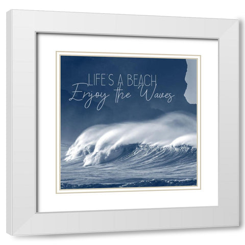 Against the Waves 4 White Modern Wood Framed Art Print with Double Matting by Kimberly, Allen