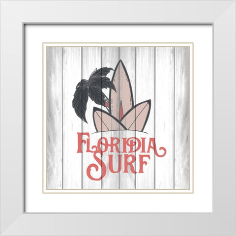 Floridia Surf White Modern Wood Framed Art Print with Double Matting by Kimberly, Allen