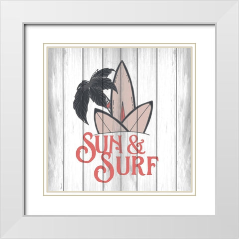 Sun and Surf White Modern Wood Framed Art Print with Double Matting by Kimberly, Allen