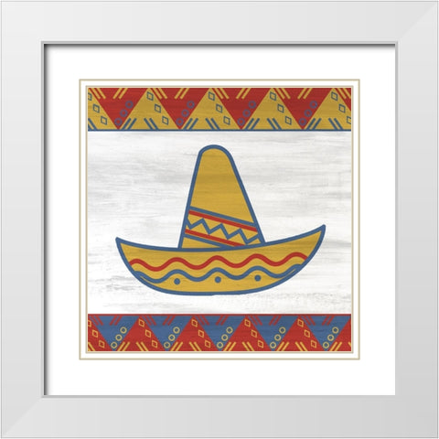 Fiesta 1 White Modern Wood Framed Art Print with Double Matting by Kimberly, Allen