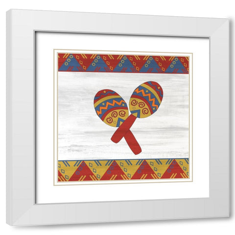 Fiesta 3 White Modern Wood Framed Art Print with Double Matting by Kimberly, Allen