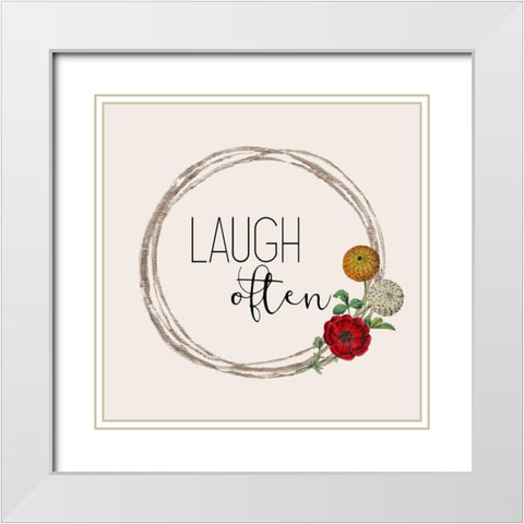 Live Well 4 White Modern Wood Framed Art Print with Double Matting by Kimberly, Allen
