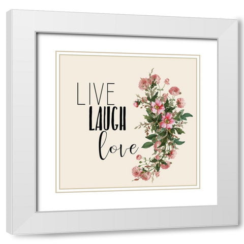 Live Laugh Love 6 White Modern Wood Framed Art Print with Double Matting by Kimberly, Allen