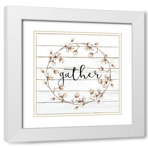 Cotton Gather 3 White Modern Wood Framed Art Print with Double Matting by Kimberly, Allen