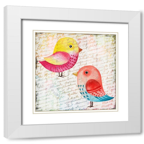 Chirping 1 White Modern Wood Framed Art Print with Double Matting by Allen, Kimberly