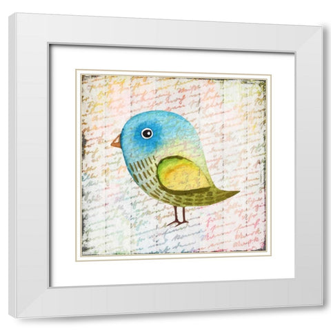 Chirping 2 White Modern Wood Framed Art Print with Double Matting by Allen, Kimberly