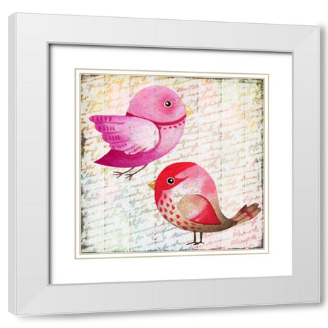 Chirping 3 White Modern Wood Framed Art Print with Double Matting by Allen, Kimberly