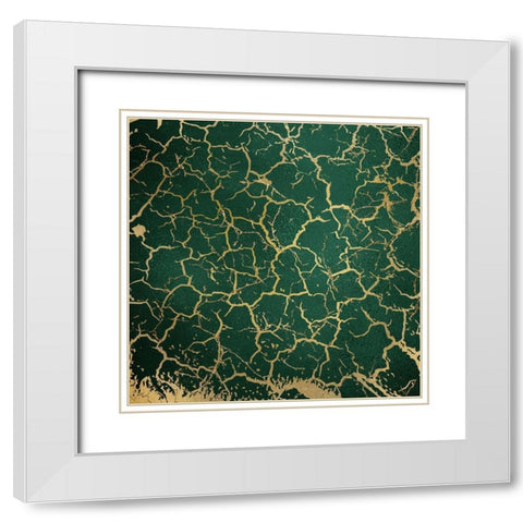 Peacock Hues 1 White Modern Wood Framed Art Print with Double Matting by Kimberly, Allen