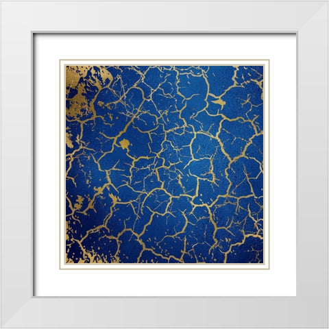 Peacock Hues 3 White Modern Wood Framed Art Print with Double Matting by Kimberly, Allen