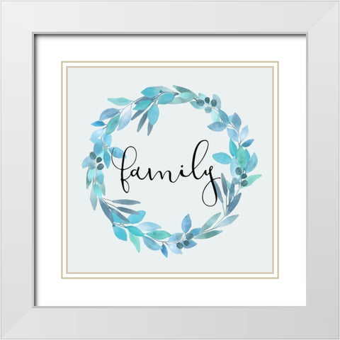 Blue Hues 1 White Modern Wood Framed Art Print with Double Matting by Kimberly, Allen