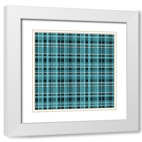Blue Hues Pattern White Modern Wood Framed Art Print with Double Matting by Kimberly, Allen