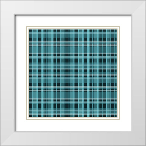 Blue Hues Pattern White Modern Wood Framed Art Print with Double Matting by Kimberly, Allen