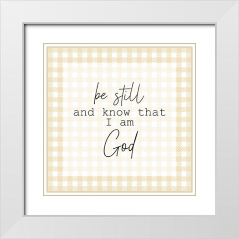 Be Still White Modern Wood Framed Art Print with Double Matting by Kimberly, Allen