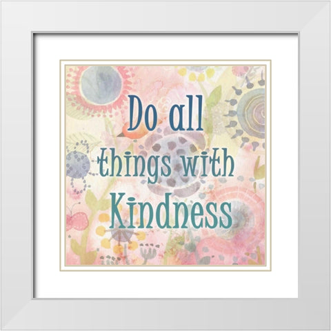 Do all Things White Modern Wood Framed Art Print with Double Matting by Allen, Kimberly