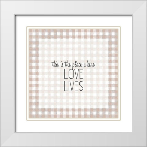 The Place White Modern Wood Framed Art Print with Double Matting by Kimberly, Allen