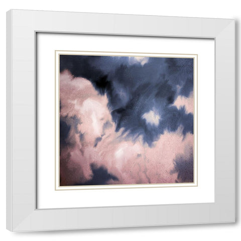 Navy Pink Passion White Modern Wood Framed Art Print with Double Matting by Kimberly, Allen