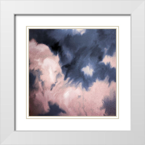 Navy Pink Passion White Modern Wood Framed Art Print with Double Matting by Kimberly, Allen