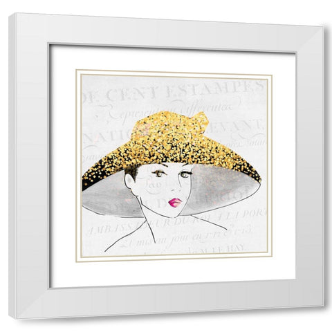 Glam 1 White Modern Wood Framed Art Print with Double Matting by Kimberly, Allen