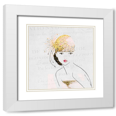 Glam 2 White Modern Wood Framed Art Print with Double Matting by Kimberly, Allen