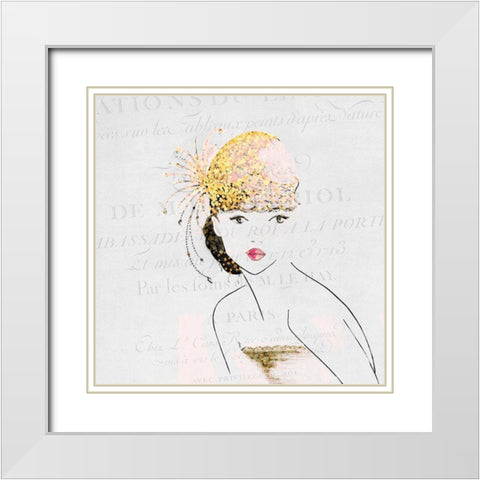 Glam 2 White Modern Wood Framed Art Print with Double Matting by Kimberly, Allen