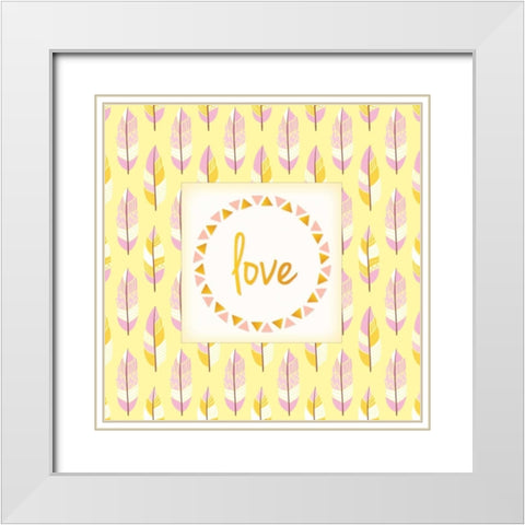 Boho Love White Modern Wood Framed Art Print with Double Matting by Allen, Kimberly