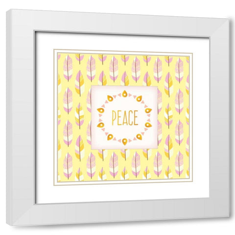 Boho Peace White Modern Wood Framed Art Print with Double Matting by Allen, Kimberly