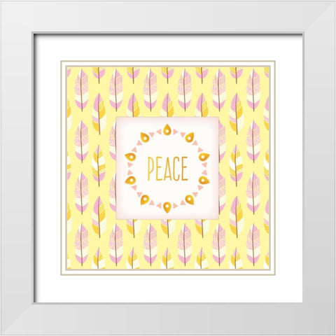 Boho Peace White Modern Wood Framed Art Print with Double Matting by Allen, Kimberly