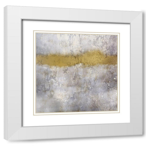 Streams of Gold White Modern Wood Framed Art Print with Double Matting by Allen, Kimberly