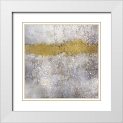 Streams of Gold White Modern Wood Framed Art Print with Double Matting by Allen, Kimberly