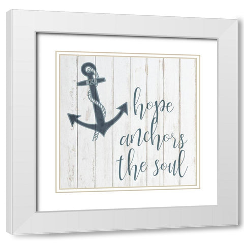 Anchor Lighthouse 1 White Modern Wood Framed Art Print with Double Matting by Kimberly, Allen