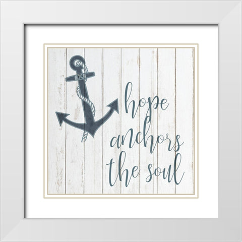 Anchor Lighthouse 1 White Modern Wood Framed Art Print with Double Matting by Kimberly, Allen