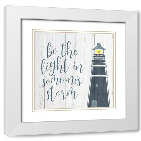 Anchor Lighthouse 2 White Modern Wood Framed Art Print with Double Matting by Kimberly, Allen