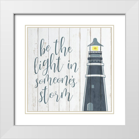 Anchor Lighthouse 2 White Modern Wood Framed Art Print with Double Matting by Kimberly, Allen