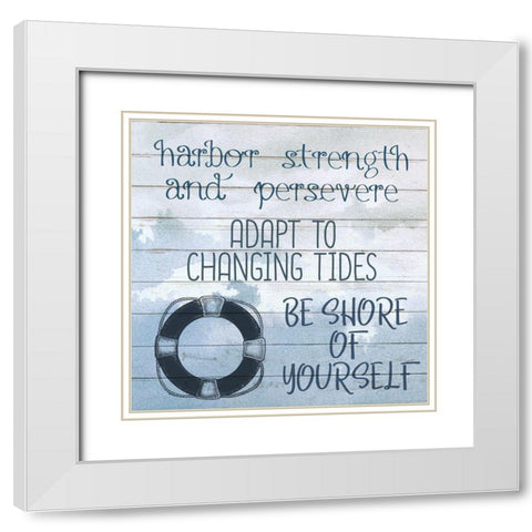 Lessons From The Ocean 2 White Modern Wood Framed Art Print with Double Matting by Kimberly, Allen