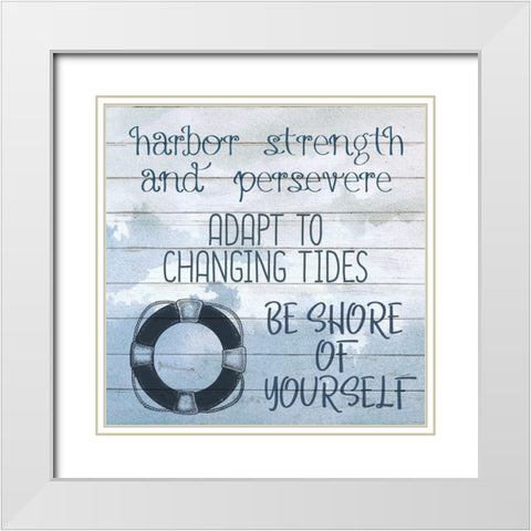 Lessons From The Ocean 2 White Modern Wood Framed Art Print with Double Matting by Kimberly, Allen