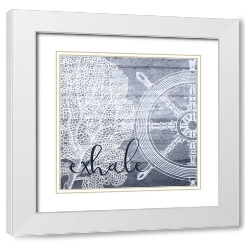 Inhale Exhale 2 White Modern Wood Framed Art Print with Double Matting by Kimberly, Allen