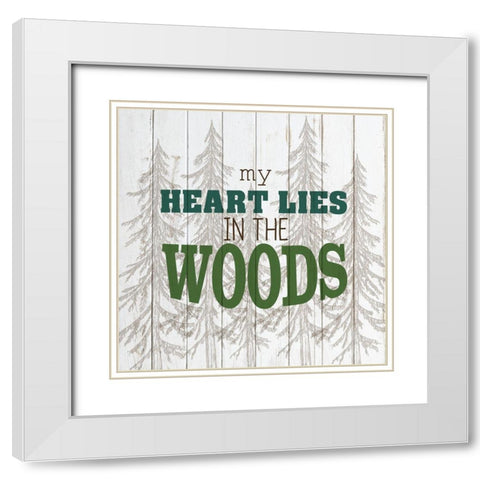 The Mountains 2 White Modern Wood Framed Art Print with Double Matting by Kimberly, Allen