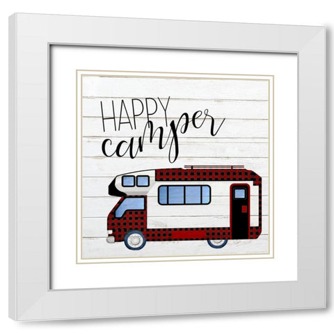 Happy Camper 2 White Modern Wood Framed Art Print with Double Matting by Kimberly, Allen