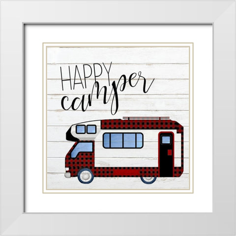 Happy Camper 2 White Modern Wood Framed Art Print with Double Matting by Kimberly, Allen