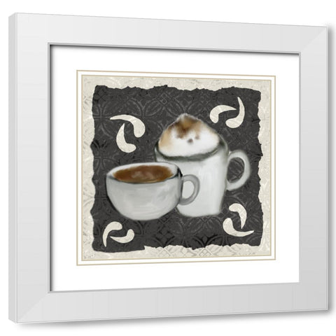 Coffee Life 5 White Modern Wood Framed Art Print with Double Matting by Kimberly, Allen
