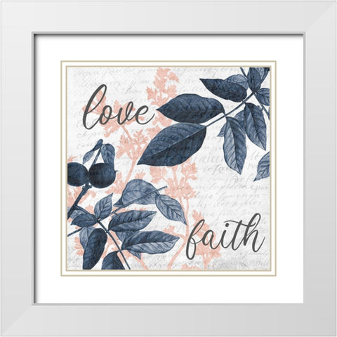 Navy Branches 1 Faith White Modern Wood Framed Art Print with Double Matting by Allen, Kimberly