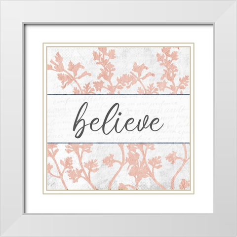 Branches 3 Blessed White Modern Wood Framed Art Print with Double Matting by Allen, Kimberly