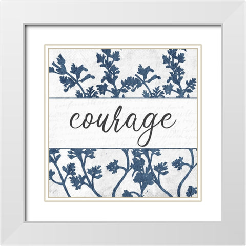 Navy Branches 5 Blessed White Modern Wood Framed Art Print with Double Matting by Allen, Kimberly
