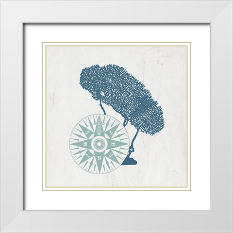 Sea Blues 3 White Modern Wood Framed Art Print with Double Matting by Kimberly, Allen