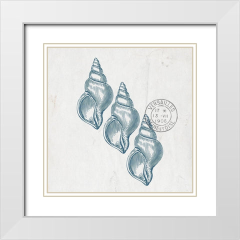 Sea Blues 4 White Modern Wood Framed Art Print with Double Matting by Kimberly, Allen