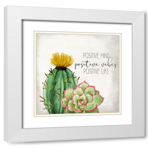 Positive Mind White Modern Wood Framed Art Print with Double Matting by Kimberly, Allen