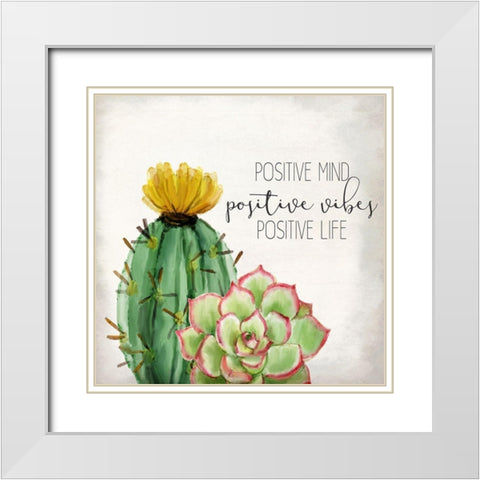 Positive Mind White Modern Wood Framed Art Print with Double Matting by Kimberly, Allen