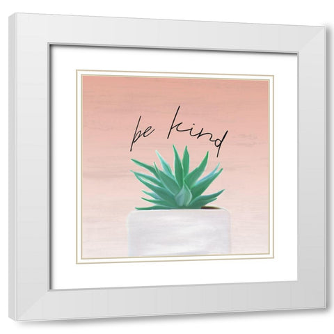Brave and Kind 2 White Modern Wood Framed Art Print with Double Matting by Kimberly, Allen
